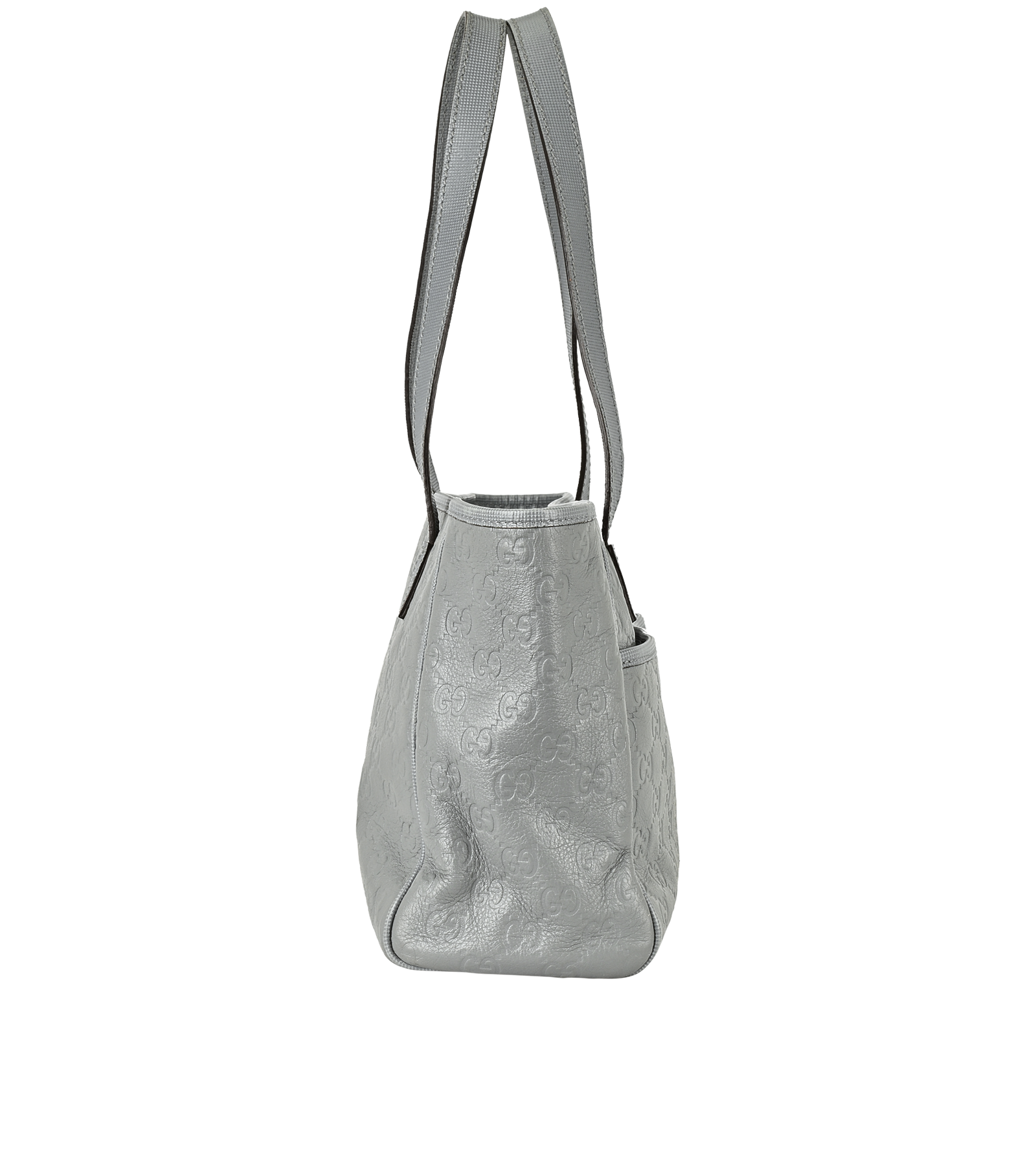 Tote Bag, &pound;220, Handbags, Blue/Grey, Leather, Bottom view